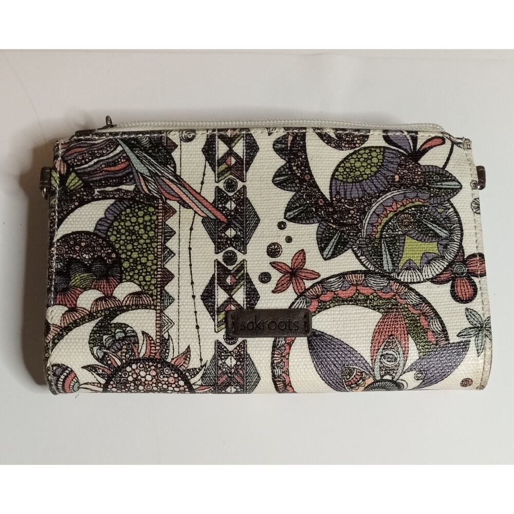 Sakroot Spirit Owl & Floral Design Wallet / Clutch/ Wristlet NO STRAP Boho Style